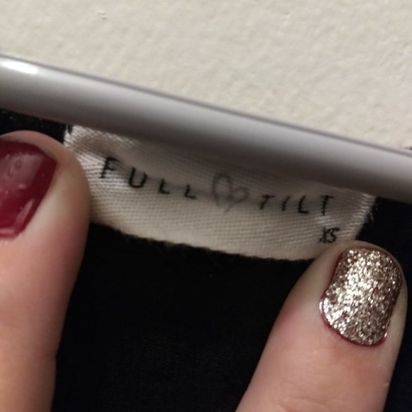 FULL TILT Black Crop Top with White Stripe - Picture 2 of 2